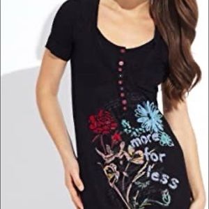 Desigual Black floral Tunic Dress XS
